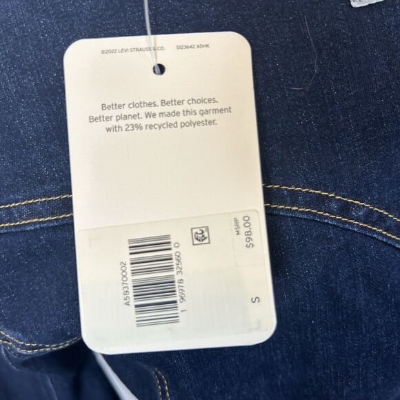 New Levi's Women's Small Veda Denim Dress Scoop Neck NWT Dark Wash S levis - Picture 7 of 7